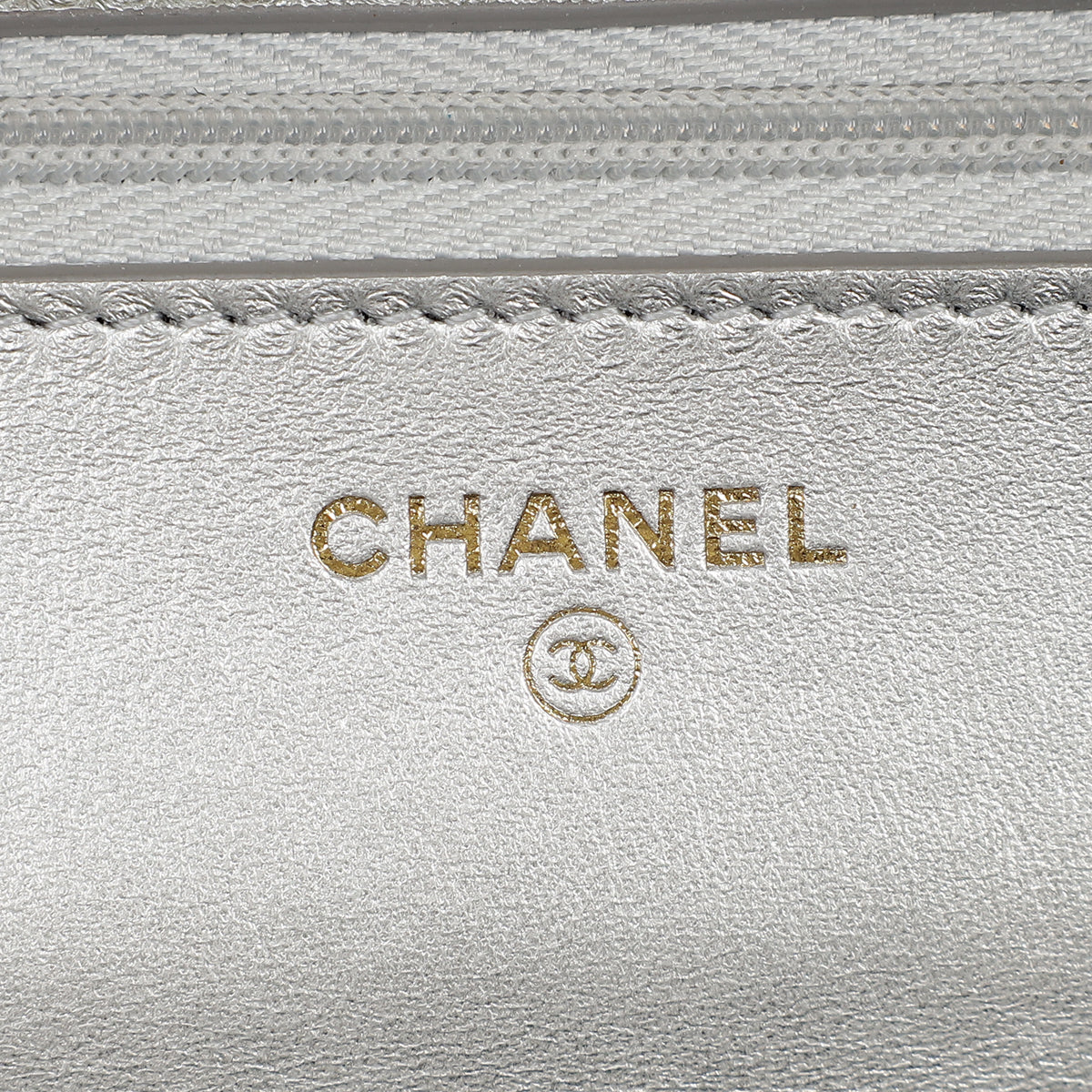 Chanel Silver CC Top Handle Wallet On Chain
