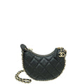 Chanel Black CC Quilted Mini Hobo Crossbody Bag