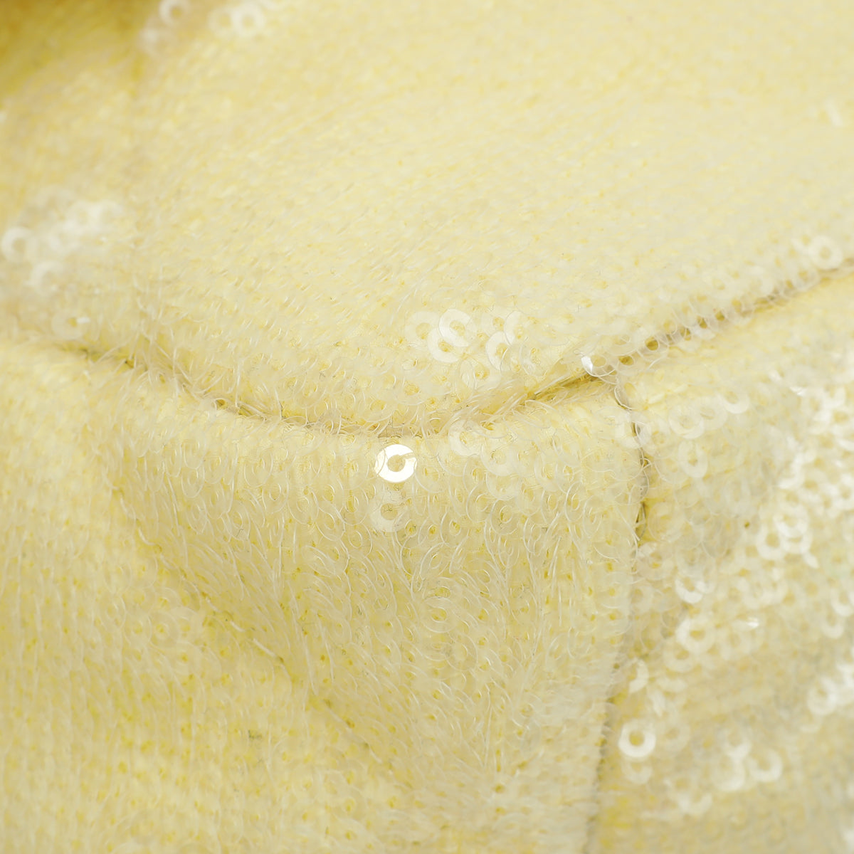 Chanel Light Yellow CC 19 Sequins Small Flap Bag