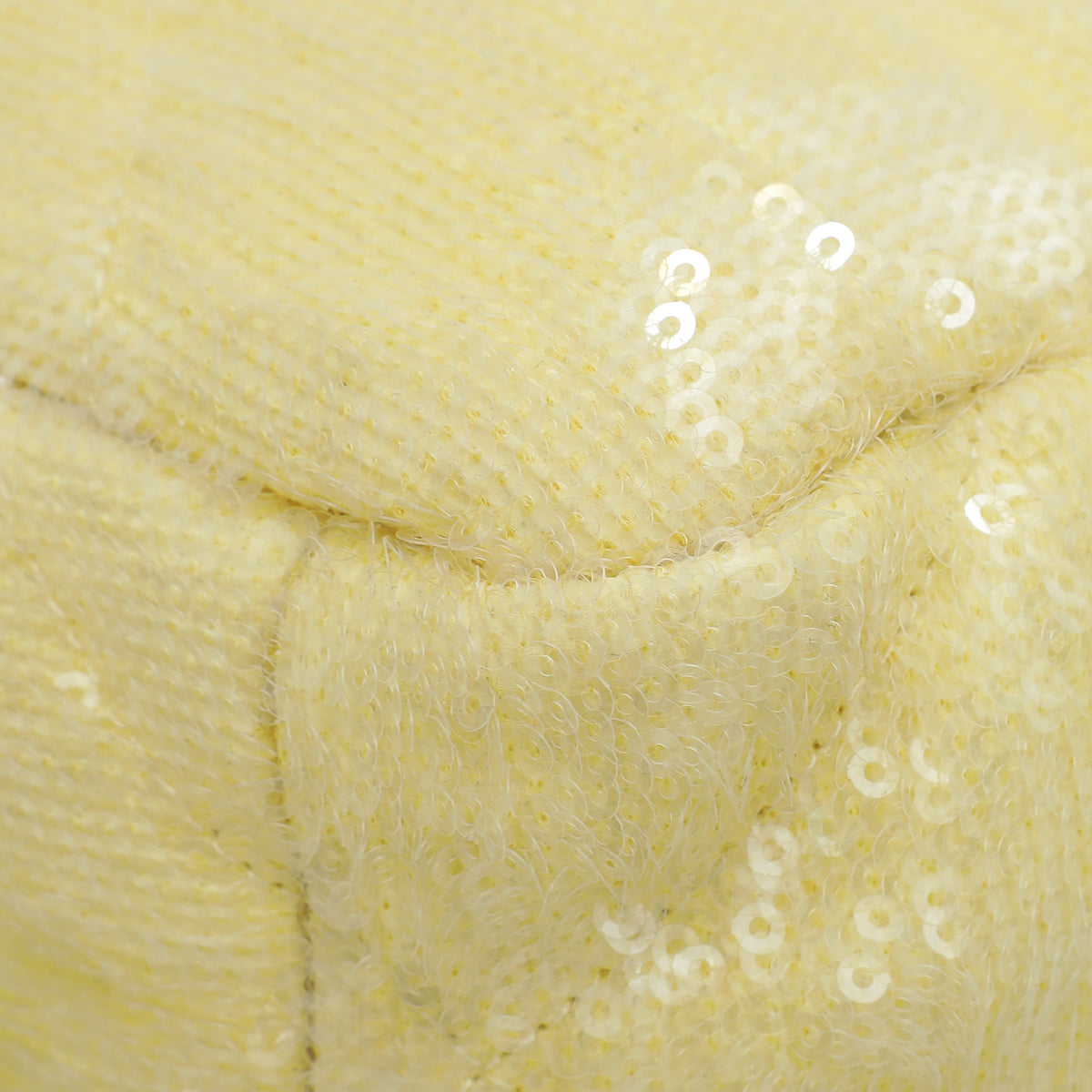 Chanel Light Yellow CC 19 Sequins Small Flap Bag
