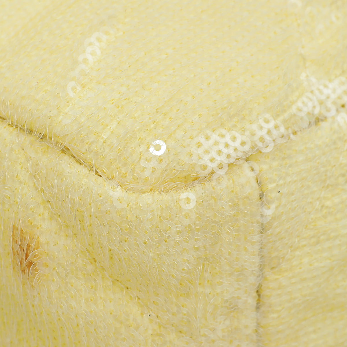 Chanel Light Yellow CC 19 Sequins Small Flap Bag