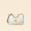 Chanel Metallic Silver 19 Flap Small Shoulder Bag