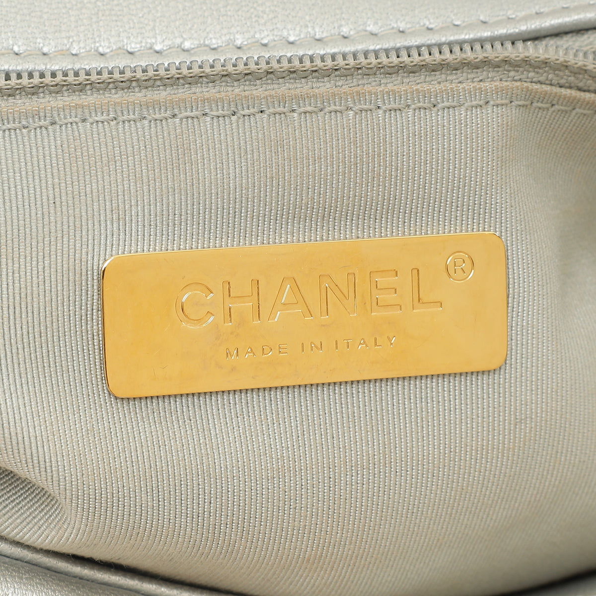 Chanel Metallic Silver 19 Flap Small Shoulder Bag