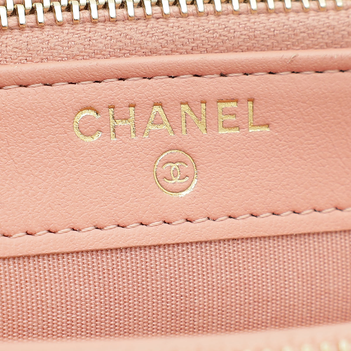 Chanel Soft Pink Deauville Double Zip Wallet on Chain