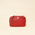 Chanel Red CC Quilted Camera Shoulder Bag