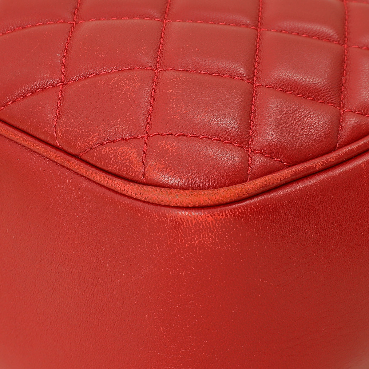 Chanel Red CC Quilted Camera Shoulder Bag