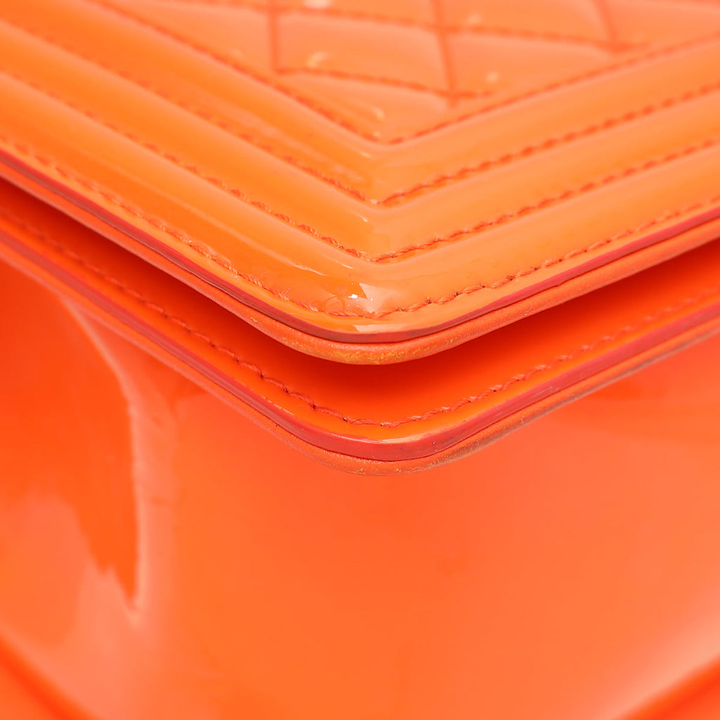 Chanel Orange Le Boy Medium Flap Bag