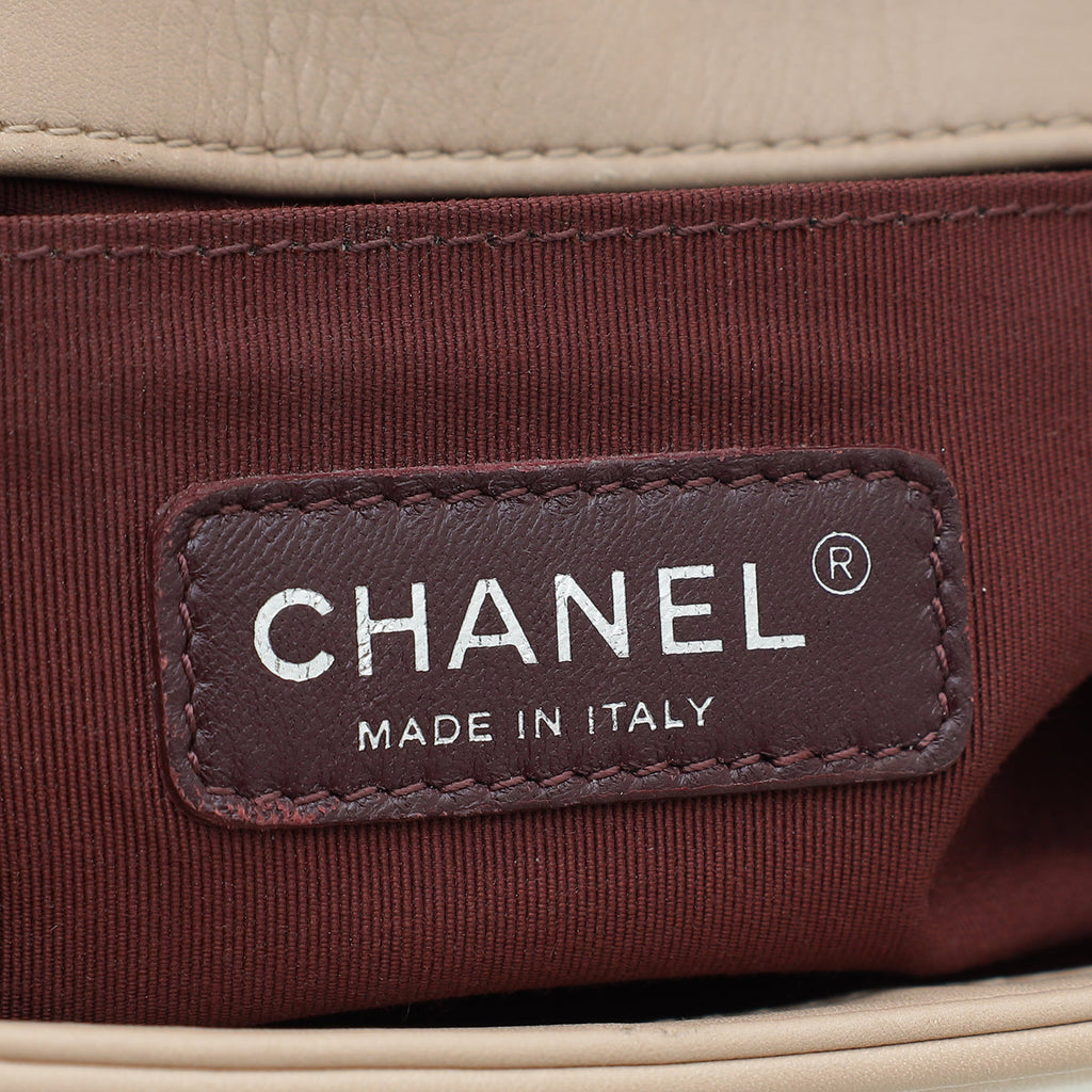 Chanel Beige Le Boy Chevron Medium Bag