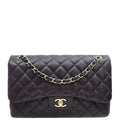 Chanel Dark Blum Classic Double Flap Jumbo Bag