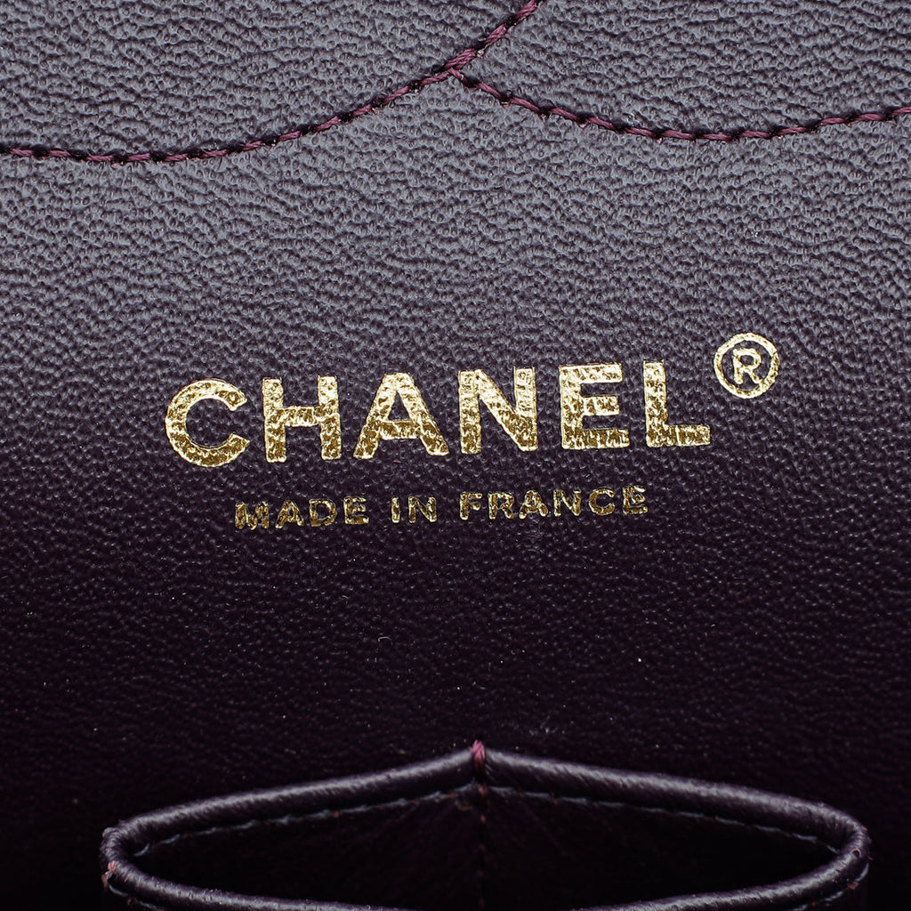 Chanel Dark Blum Classic Double Flap Jumbo Bag