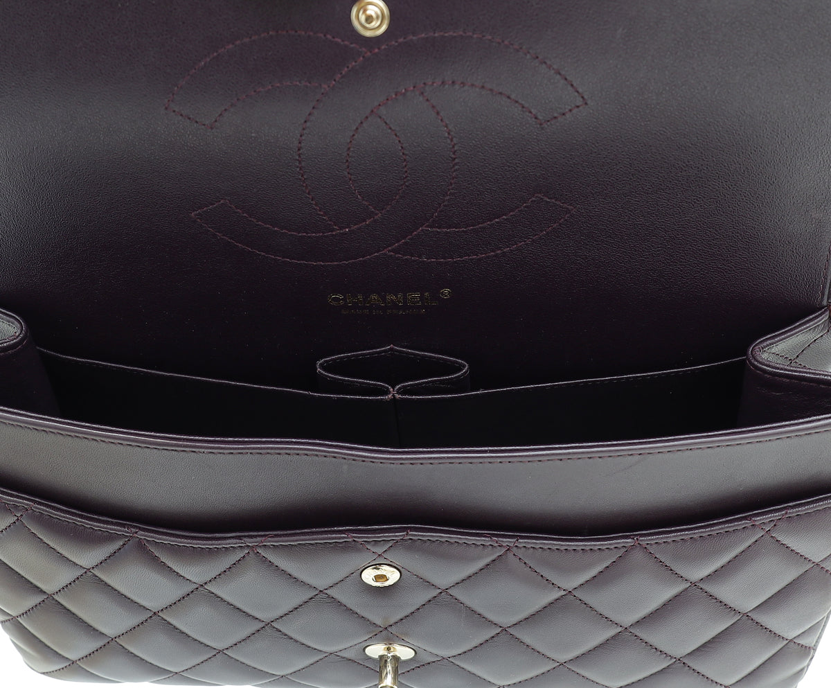 Chanel Dark Blum Classic Double Flap Jumbo Bag