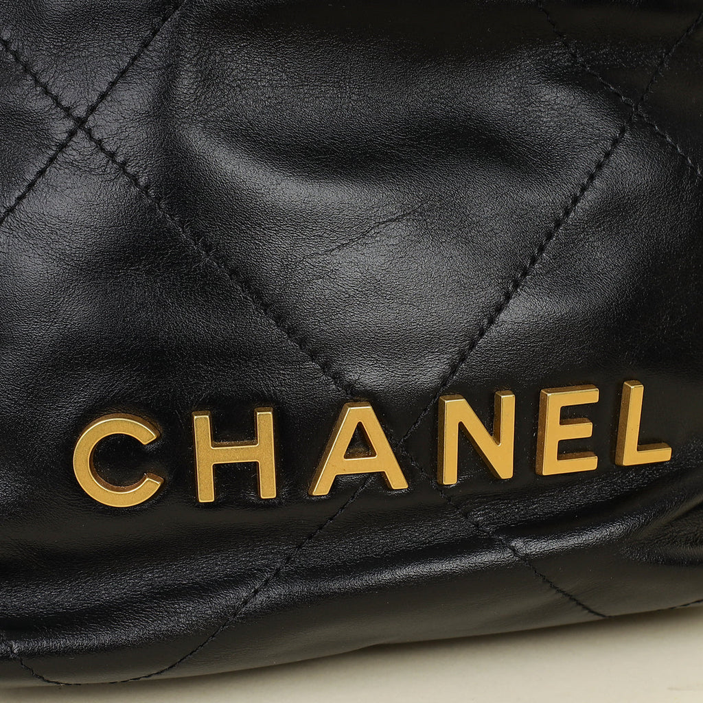 Chanel Black CC 22 Mini Shiny Bag