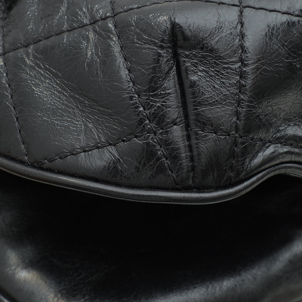 Chanel Black CC Bubble Large Messenger Flap Bag