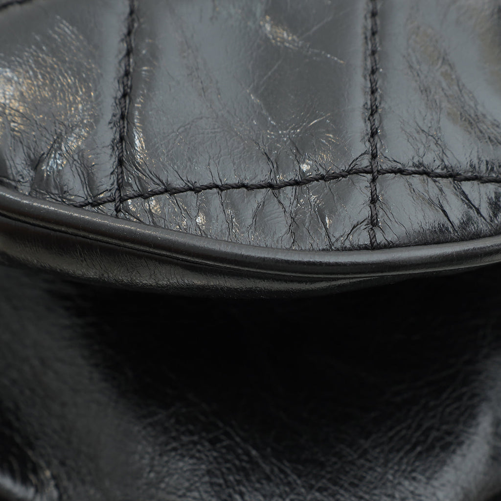 Chanel Black CC Bubble Large Messenger Flap Bag