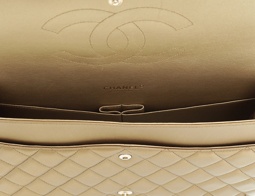 Chanel Bronze CC Classic Double Flap Maxi Bag