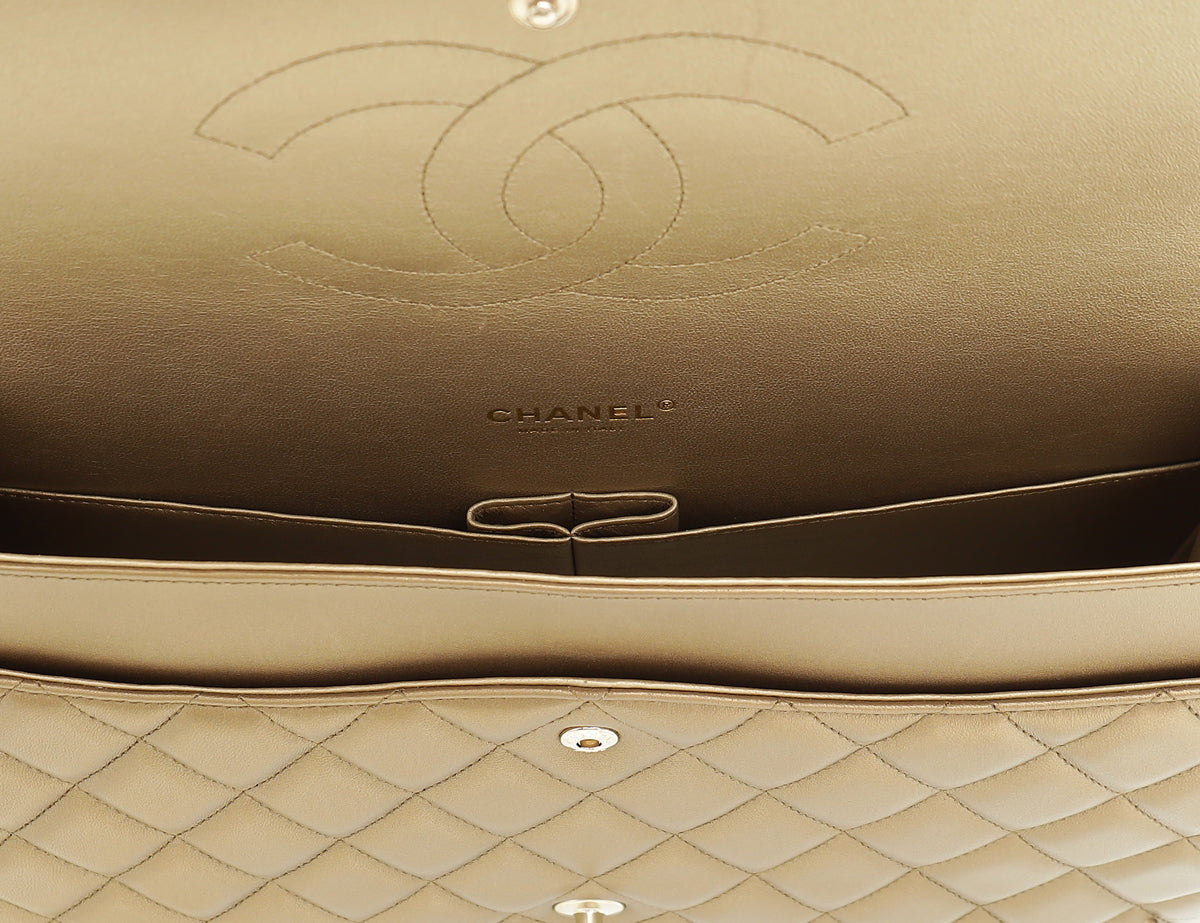 Chanel Bronze CC Classic Double Flap Maxi Bag