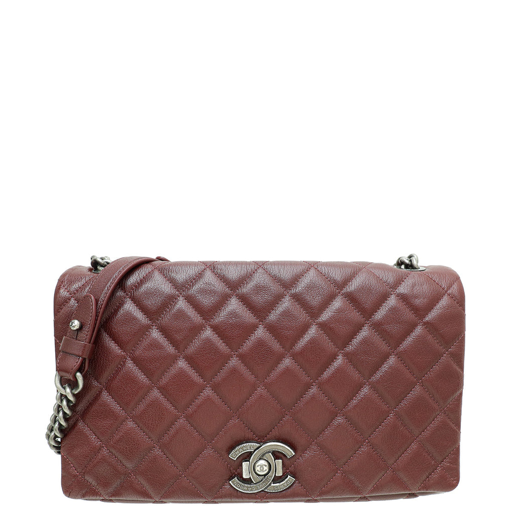 Chanel Burgundy City Rock Flap Large Bag