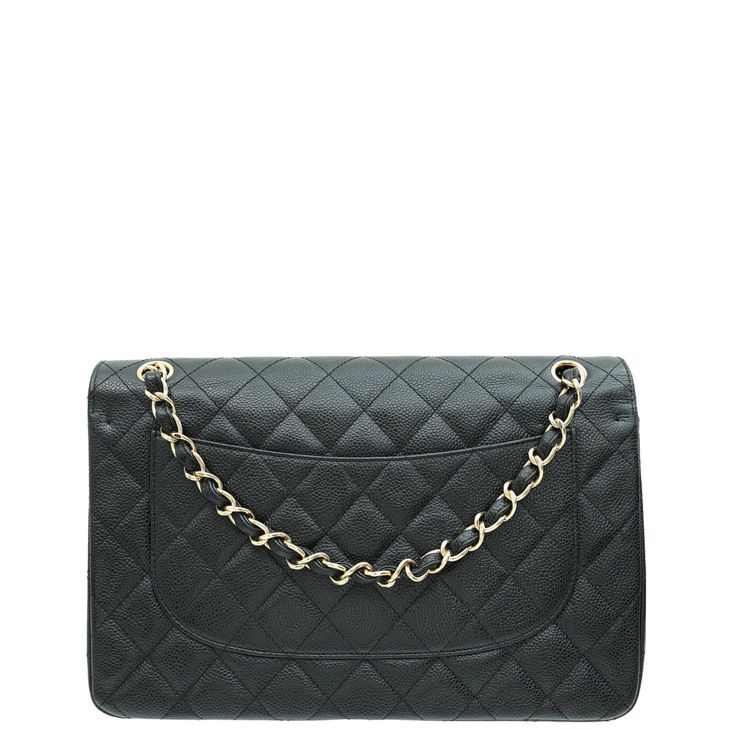 Chanel Black Classic Double Flap Jumbo Bag