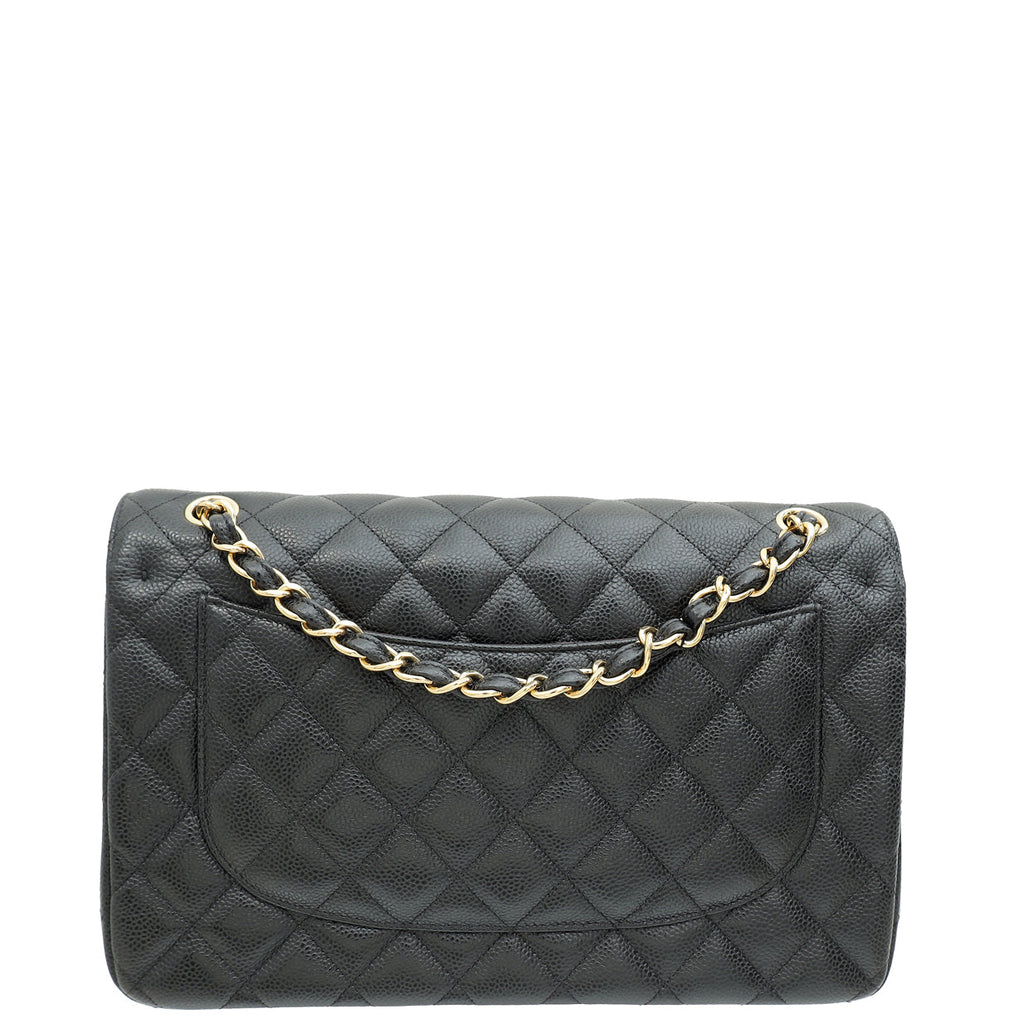 Chanel Black CC Classic Double Flap Jumbo Bag