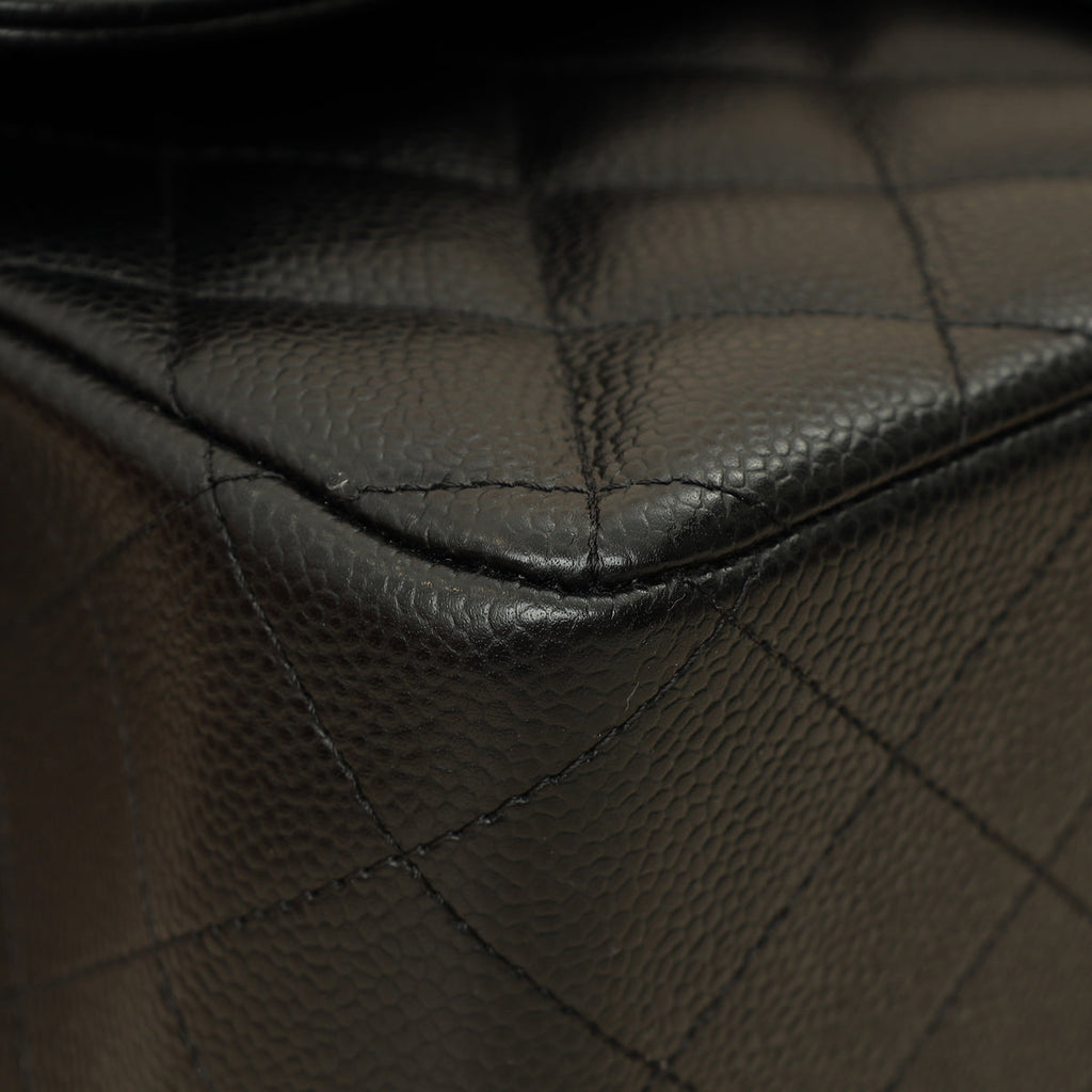 Chanel Black CC Classic Double Flap Jumbo Bag