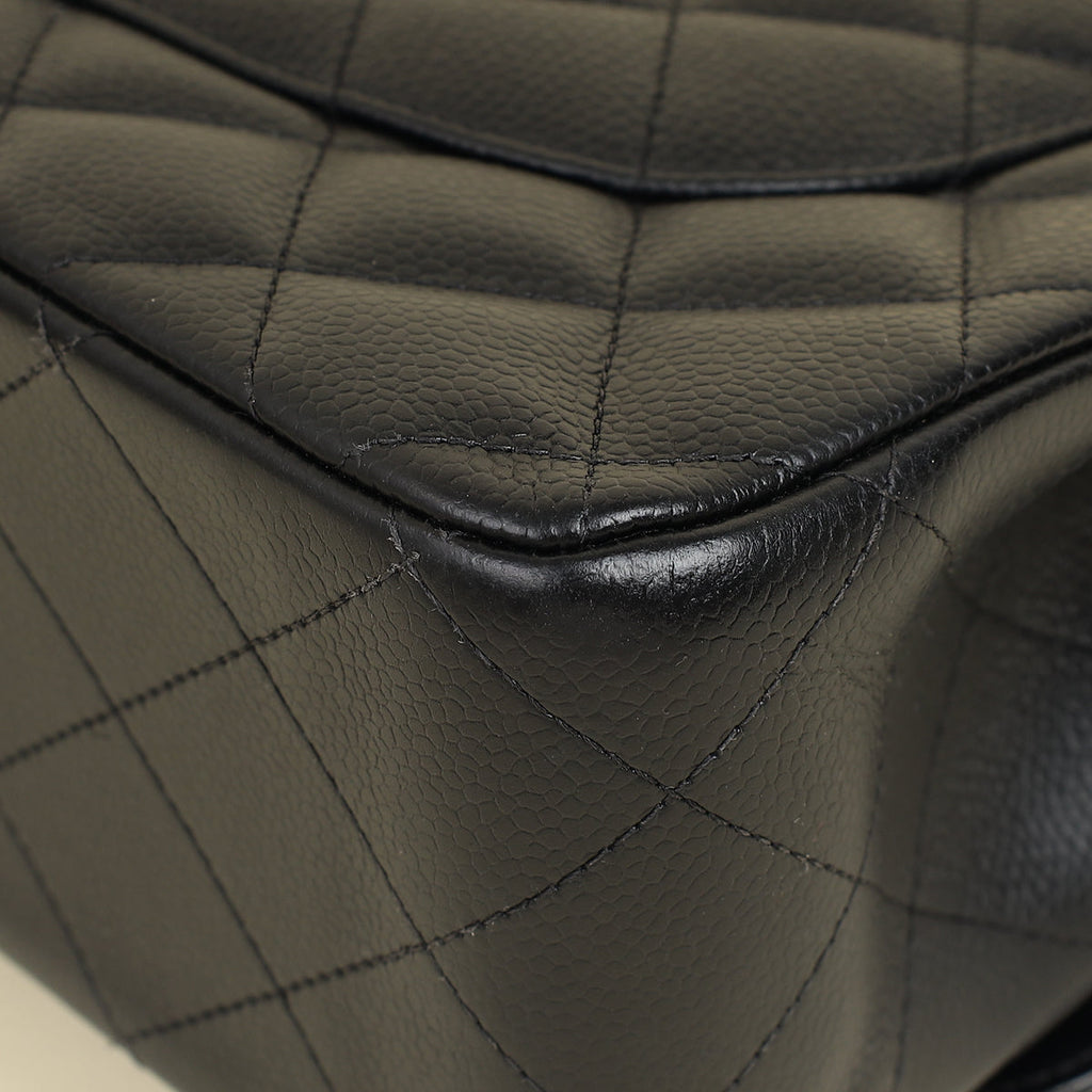 Chanel Black CC Classic Double Flap Jumbo Bag