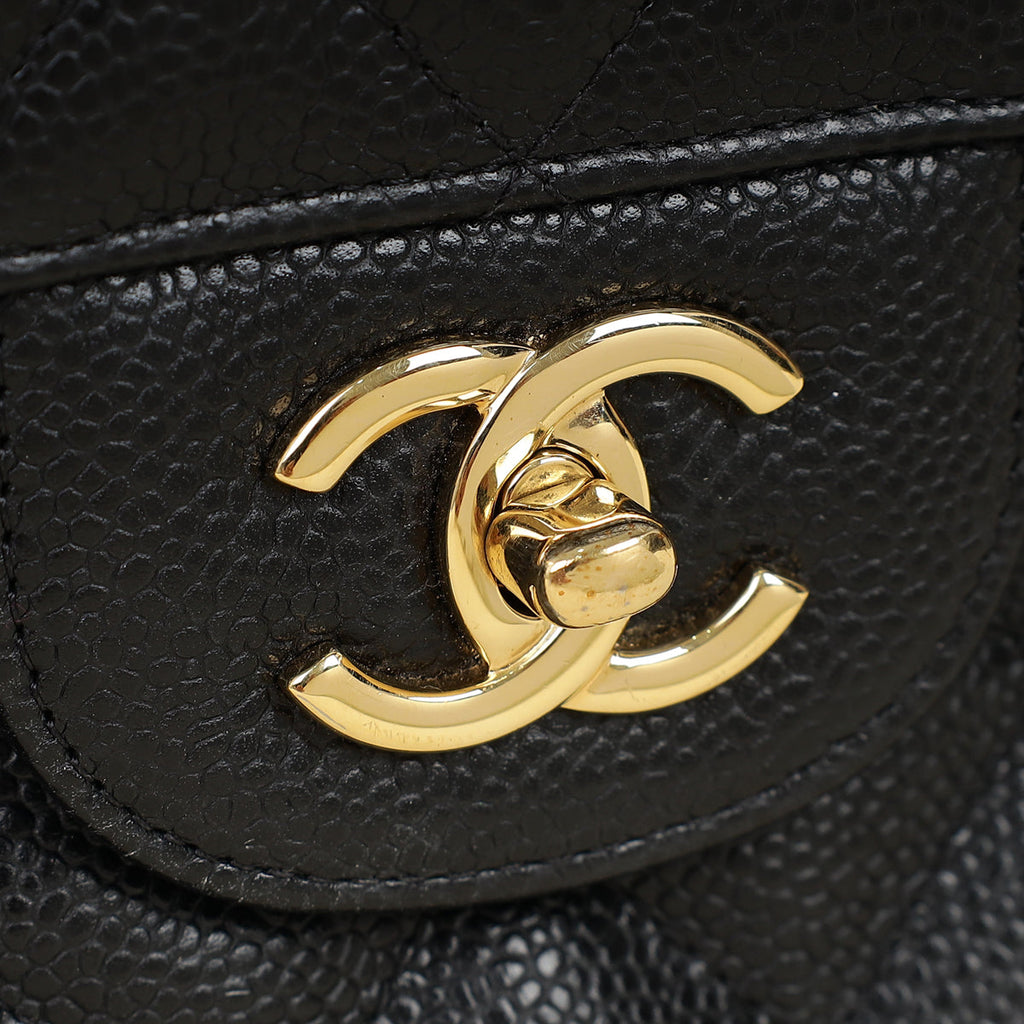 Chanel Black CC Classic Double Flap Jumbo Bag