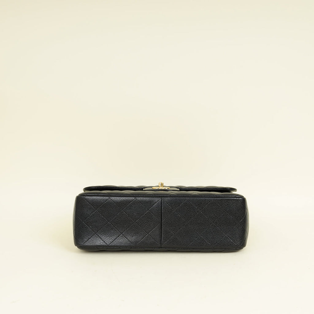 Chanel Black CC Classic Double FLap Jumbo Bag