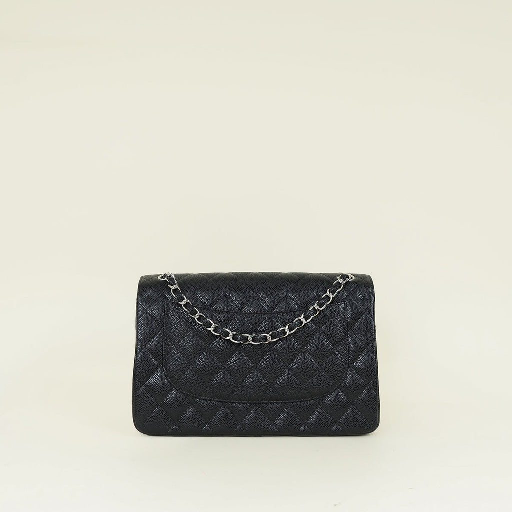 Chanel Black CC Classic Double Flap Jumbo Bag