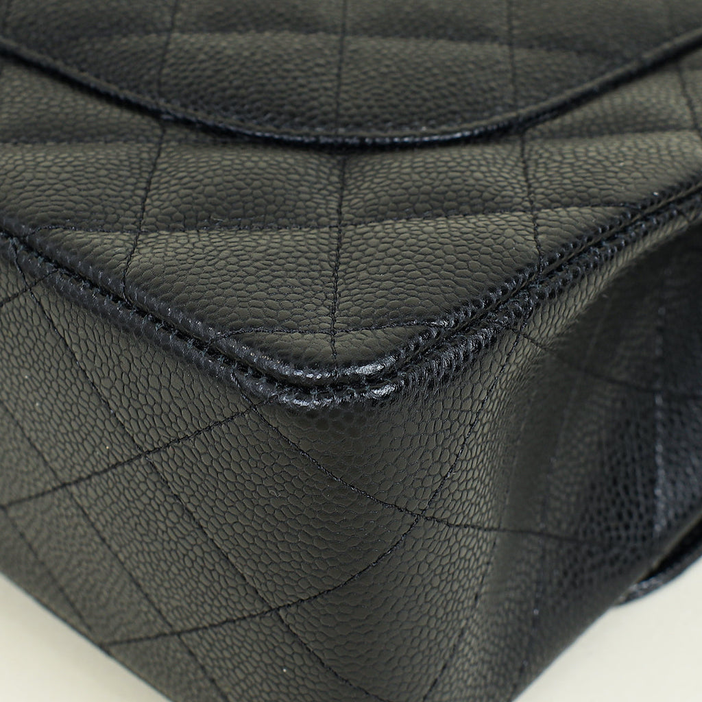 Chanel Black CC Classic Double Flap Jumbo Bag