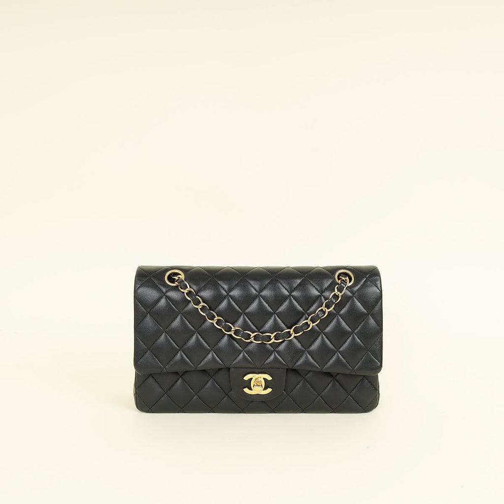 Chanel Black Classic Double Flap Medium Bag