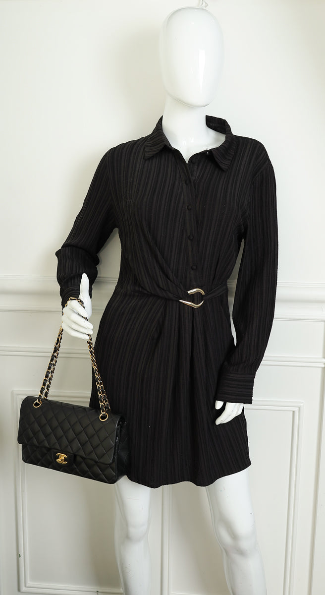 Chanel Black Classic Double Flap Medium Bag