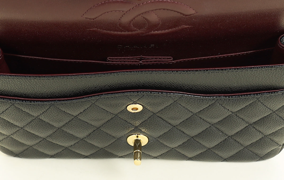 Chanel Black Classic Double Flap Medium Bag