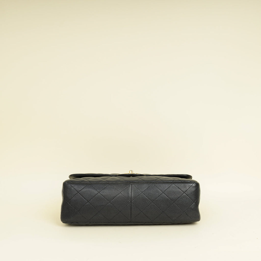 Chanel Black CC Classic Double Flap Jumbo Bag