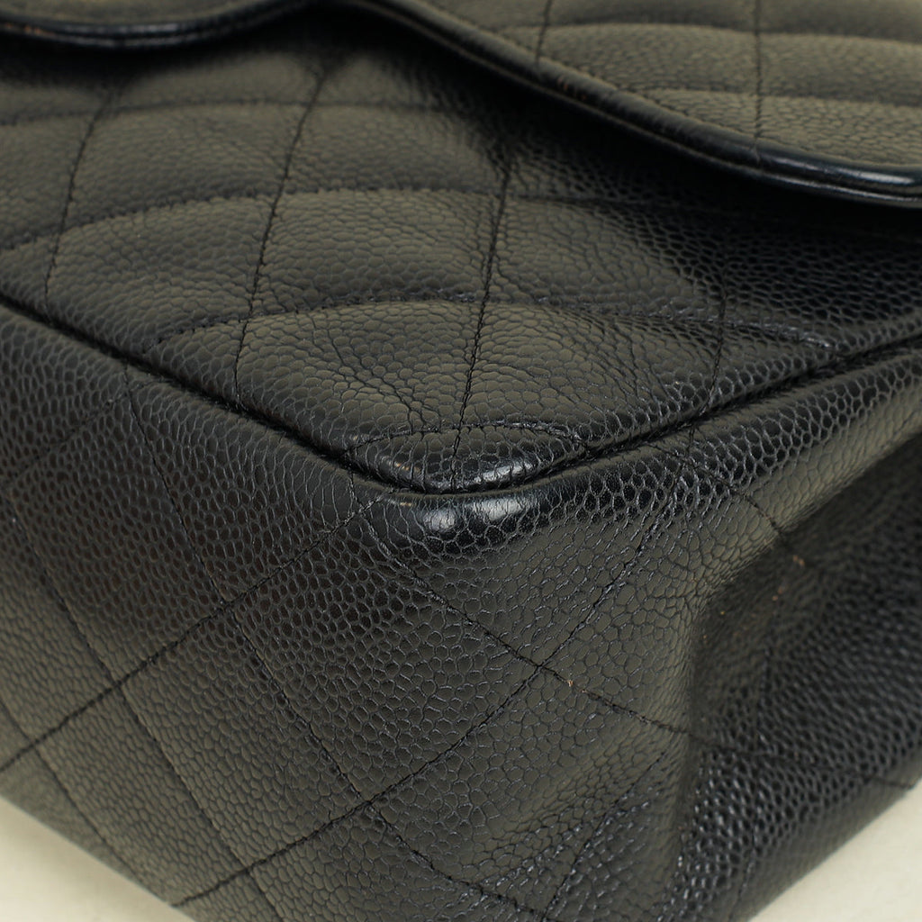 Chanel Black CC Classic Double Flap Jumbo Bag