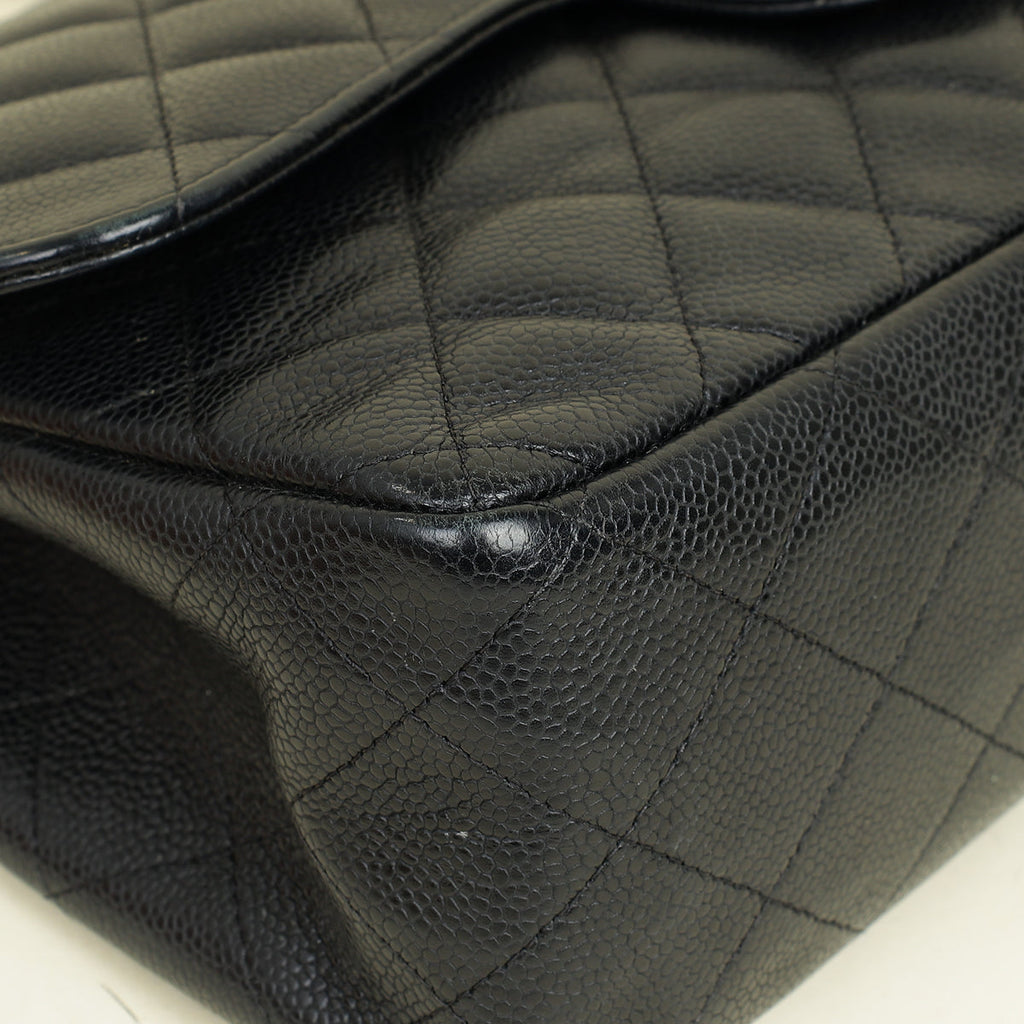 Chanel Black CC Classic Double Flap Jumbo Bag