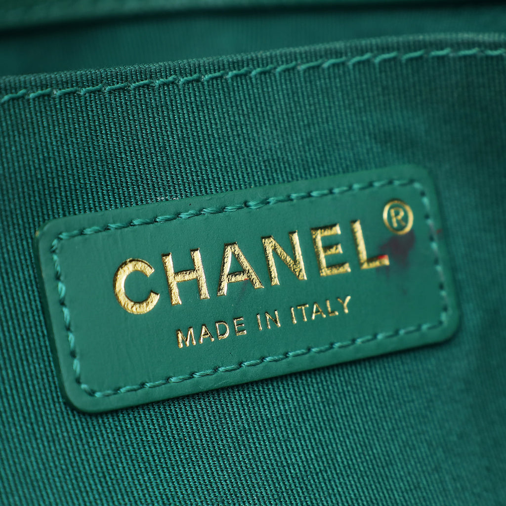 Chanel Green Le Boy Chevron Medium Flap Bag