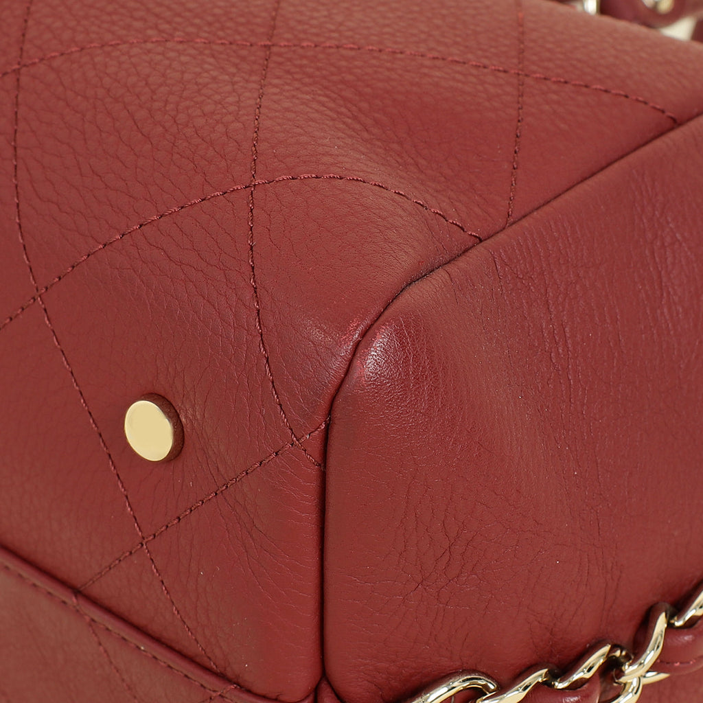 Chanel Burgundy CC Bullskin Shopping Tote Bag