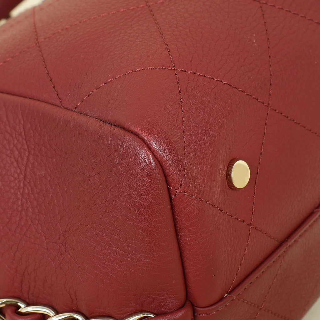 Chanel Burgundy CC Bullskin Shopping Tote Bag