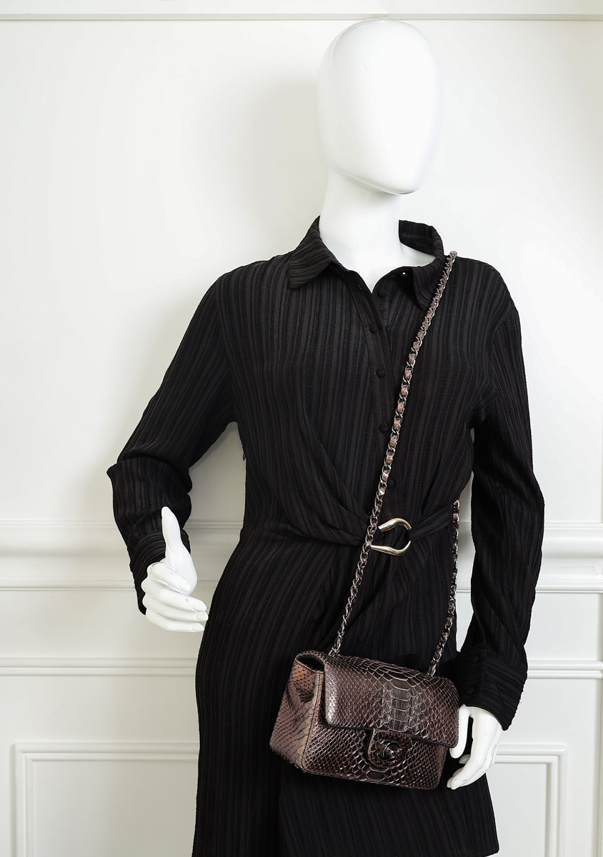 Chanel Bicolor Python Classic Mini Flap Bag