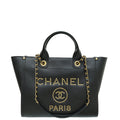 Chanel Black CC Deauville Studded Medium Bag