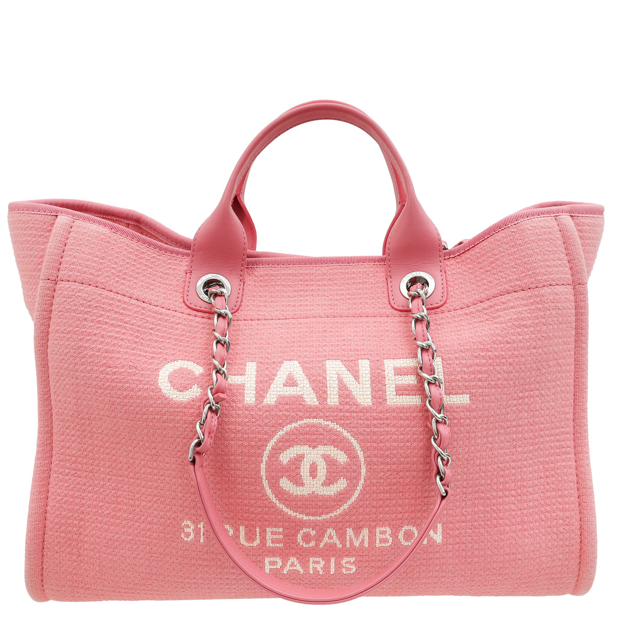 Chanel Pink Deauville Shopping Tote Bag