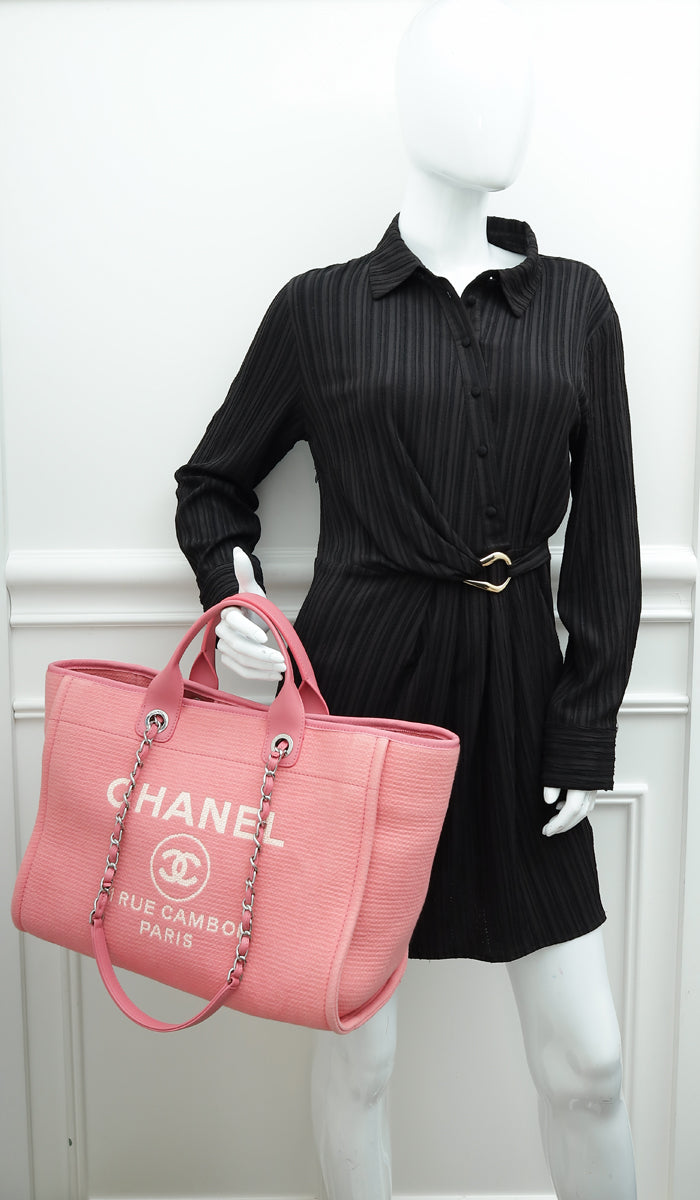 Chanel Pink Deauville Shopping Tote Bag