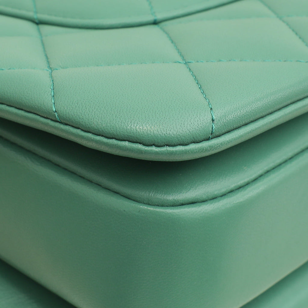 Chanel Green Teal Trendy Flap Bag