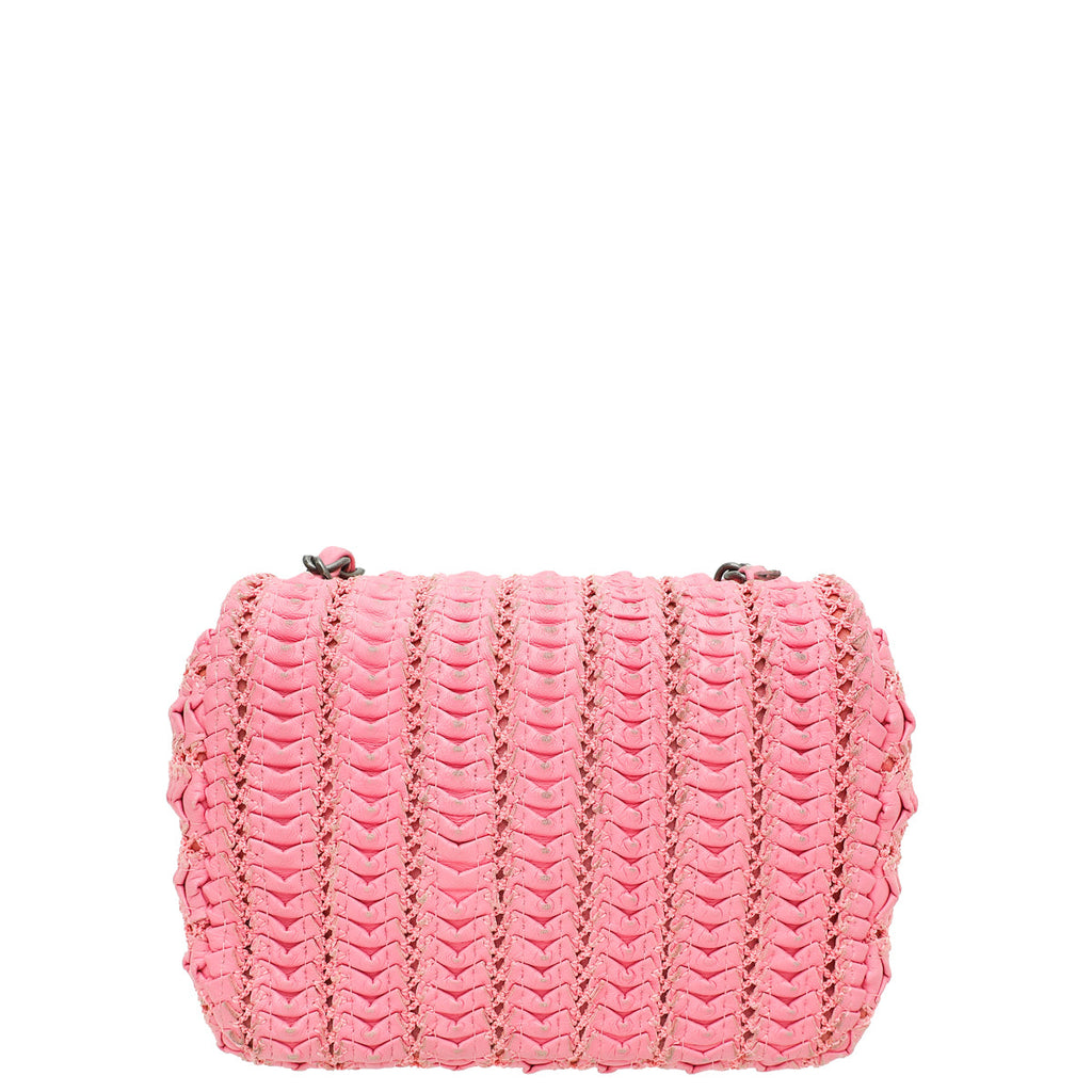 Chanel Pink CC Paris Seoul Crochet Mini Square Bag
