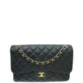 Chanel Black CC Classic Double Flap Jumbo Bag