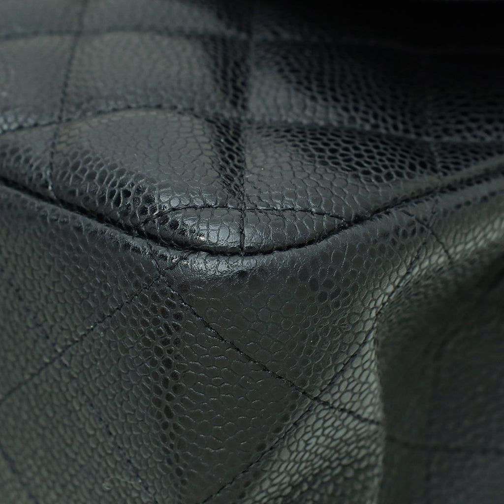 Chanel Black CC Classic Double Flap Jumbo Bag