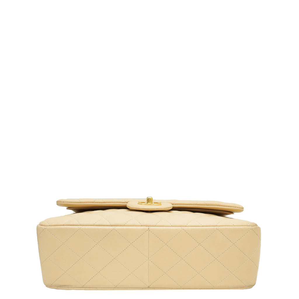 Chanel Beige CC Classic Double Flap Jumbo Bag