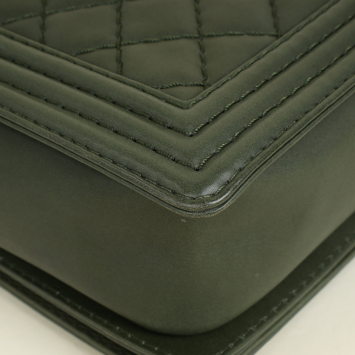 Chanel Olive Green Le Boy Flap Shoulder Bag