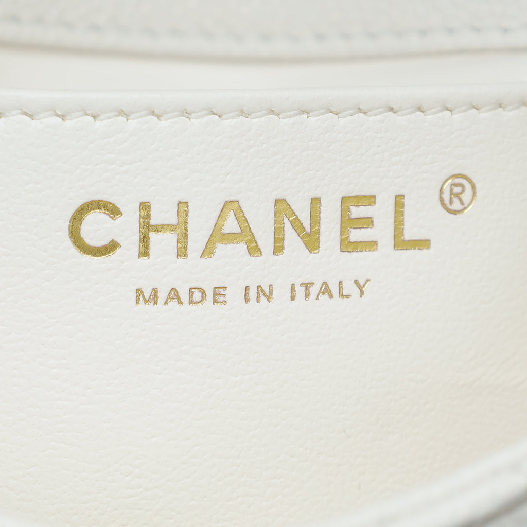 Chanel White CC Sweetheart Crush Mini Rectangular Flap Bag