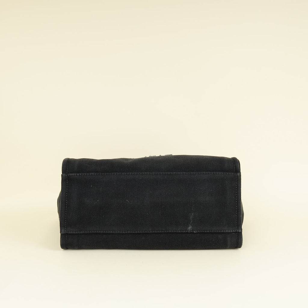 Chanel Black CC Pearl Deauville Mixed Fibers Medium Tote Bag